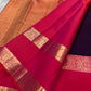 Kadambam Purple and Rose Pink Handwoven Pure Silk Kanjipuram Saree with Kamalam Zari Border