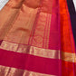 Kadambam Purple and Rose Pink Handwoven Pure Silk Kanjipuram Saree with Kamalam Zari Border
