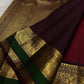 Arakku Red and Deep Green Handwoven Pure Silk Kanchi Pattu Saree with Kamalam Mayil Butta and Silk Thread Zari Border