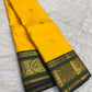 Kamalam zari butta on Turmeric Yellow Pure Silk Kanchipuram saree - Idam Living