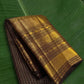 Pure Kanchipuram Zari Kattam silk saree in Kanchana brown with Yaanai motif antique gold border