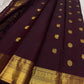 Kanchana brown Kanjivaram silk saree with mayil chakram butta – body weave detail
