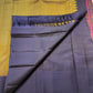 Kanchana Brown Handwoven Pure Silk Kancheepuram Saree with Bomkai-Inspired Buttas and Navy Violet Contrast