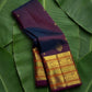 Kanchana magenta double shade handwoven Kanchipuram silk saree with maanga butta and Ganga Jamuna varisaipet border — Idam Living