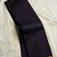 Deep brown-purple Kanchipuram silk with elongated gold zari Mullai Moggu buttas.