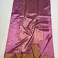 Rose Pink Gold Border Pattu Silk Chanderi saree, draped view