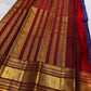 traditional tested zari detail on royal blue Kanchipuram silk saree