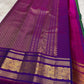 violet border detail of peacock green Kanchipuram silk saree