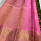 Forest Green Rose Pink Kanchipuram Silk Saree with Vanasringaram Border