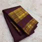 Handwoven Rettapet Kanchipuram saree with twin parallel gold zari border bands