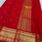 deep red Kanchipuram silk saree with blouse piece