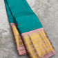 turquoise blue silk saree kv draped view