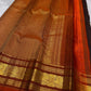 zk-yb pallu detail of dark coffee brown Kanchipuram silk saree