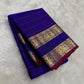 ink blue Kanchipuram silk saree with rt-vh weave folded view