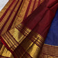 maroon border detail of royal blue Kanchipuram silk saree