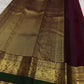Arakku Red and Deep Green Handwoven Pure Silk Kanchi Pattu Saree with Kamalam Mayil Butta and Silk Thread Zari Border