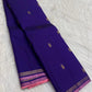 Royal Purple handwoven pure silk Kanchipuram Butta saree — full front view — Idam Living
