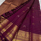Naval Pazham purple Sona Rupa Vairaoosi pure silk Kanchipuram saree with twin bird buttas, Idam Living