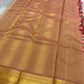Pale Sandalwood Gold and Dusty Rose Butta handwoven pure silk Kanchipuram saree, view 4 | Idam Living