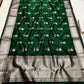 Emerald Green Silver Floral Pattu Silk Chanderi saree, pallu closeup