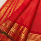 Arakku red Pure Kanchipuram silk Vairaoosi saree with peacock border, view 3