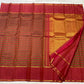 traditional tested zari detail on vazhaipoo crimson pink Kanchipuram silk saree