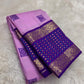 Lavender Pink pure silk Kanchipuram Rettapet saree, motif view showing the silk and ornamental weave
