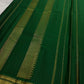 Ruby red pure silk saree with emerald green border and silk-thread detailing