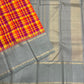 Vibrant Multicolour Handwoven Pure Silk Kanjipuram Saree with Kanchi Kattam Weave