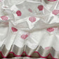 Cream Silver Katan Silk Chanderi handloom saree — pallu detail