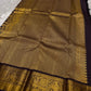 Yazhi border detail on the robin's egg blue Kanchipuram saree