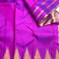 Kathiripoo violet handwoven pure silk Kancheepuram Ettukol saree with gold zari temple border, photo 2 of 5