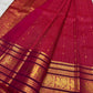 Raspberry pink Varisaipet pure silk Kanchipuram saree – silk body with fine gold zari pinstripes and buttas