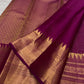 Vadamalli purple pink Kanchipuram zari kattam saree, showing body, border and detailed gold zari pallu