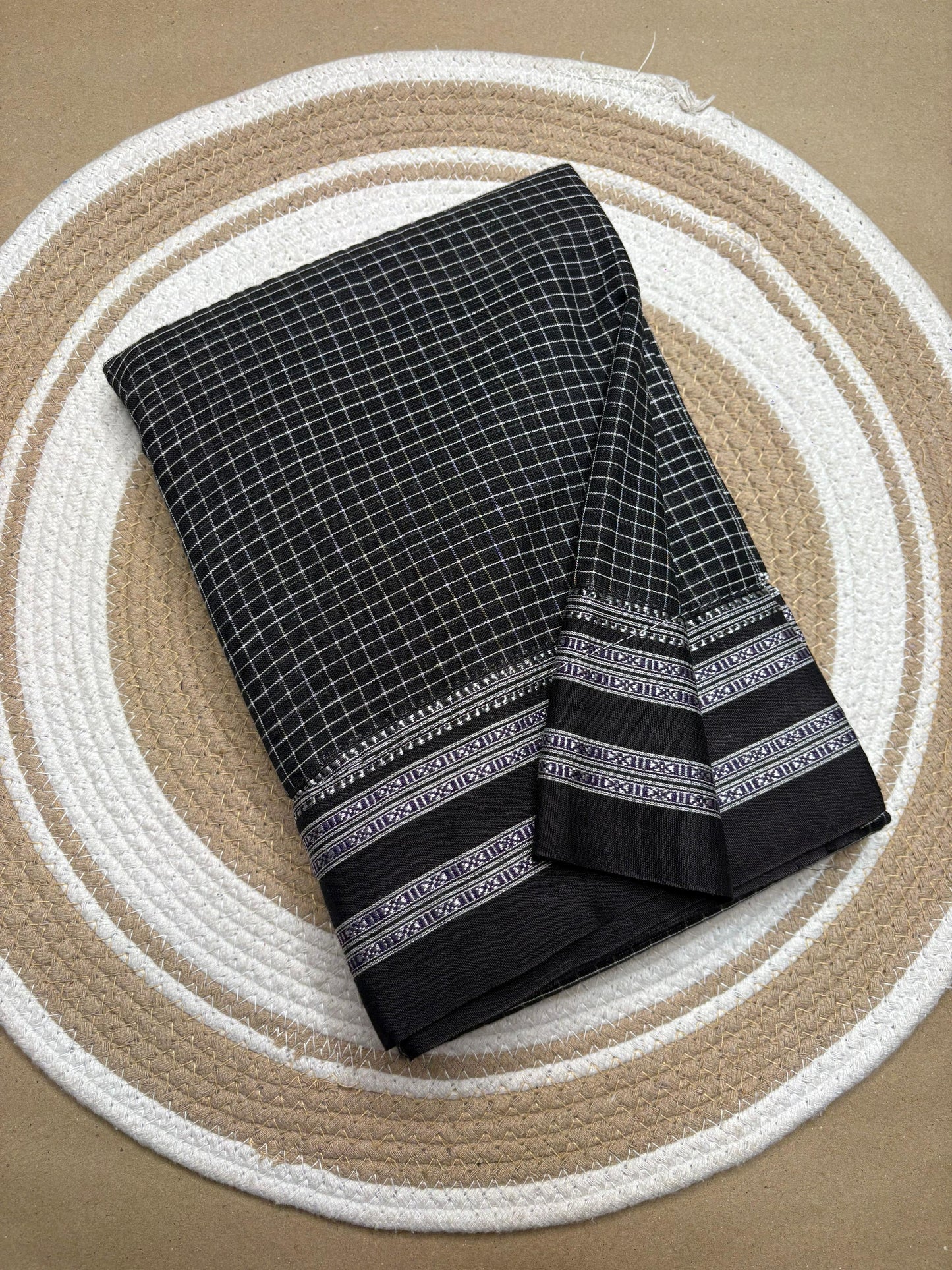 Authentic Handwoven Patteda Anchu Cotton Saree
