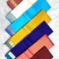 Selection of Simple & Elegant Kanchipuram silk sarees with slim zari borders from Idam Living
