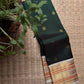 Warm Ivory & Deep Forest Green Pure Kanchipuram Silk Varisaipet saree, additional view