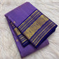 Lavender Oodha Kanchipuram Zari Kattam silk saree with royal blue Sorgavaasal Yaanai border at a temple Lakshmi homam