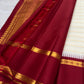 Ivory Gold Veldhari Korvai Kanchipuram pattu silk saree with arakku red and green border, styled for a Navagraha Homam.