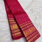 Raspberry pink Varisaipet pure silk Kanchipuram saree – layered varisaipet border with peacock figures and Arakku red edge