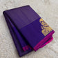 Grand diamond lattice zari pallu of oodha violet Kanchipuram silk saree with ornate gold woven borders