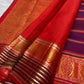 Arakku Red and Deep Violet Kanchi Kattam Pure Kanchipuram Silk saree, additional view