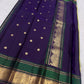 Ornate zari pallu detail on sage olive green pure silk KanchiPattu saree