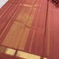 Muted Arakku rose slim-border Kanchipuram silk saree by Idam Living