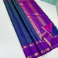 peacock blue silk saree -ls-rt-zk draped view