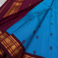 stb-myb pallu detail of ocean blue Kanchipuram silk saree