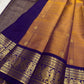 burnt copper Kanchipuram silk saree with kv-myb weave folded view