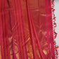 Traditional Pure Kanchipuram silk saree crafted with Ettukol weaving, displaying a structured silk body and luminous antique gold zari characteristic of heritage weaving
