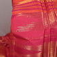 Ettukol Pink Pure Kanchipuram Silk Saree With Vermilion Stripes & Zari