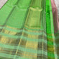 Thulir Pachai Green and Petal Pink vintage pure silk Kanchipuram Varisaipet saree, border close-up, handwoven zari and ornate border